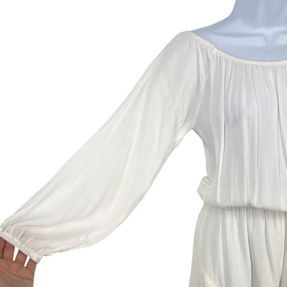 Fraiche By J White Off-Shoulder Ruffle Hem Romper Size Small - Picture 5 of 13